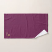 Douanetypografie Monogram Naam Bordeaux & Goud Bad Handdoek (Handdoek)