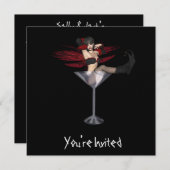 DOUANEVERZOEKEN - Red Wing Fairy Martini Glass Kaart (Voorkant / Achterkant)