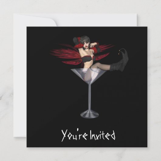DOUANEVERZOEKEN - Red Wing Fairy Martini Glass Kaart (Voorkant)