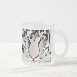 DOUANEVOORT MOK-TIGER-WITTE/GRIJFDE GLAZEN CO MATGLAS KOFFIEMOK