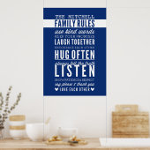 DOUANEZINS moderne typografie donkerblauw Poster (Keuken)