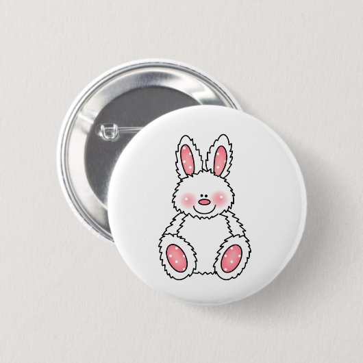 DOUANMPINKFLUFBUNNY RONDE BUTTON 5,7 CM (Voorkant /achterkant)