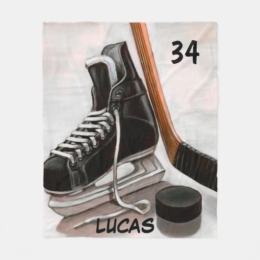 DOUANNAAM ICE HOCKEY FLEECE BLANKET DEKEN (Voorkant)