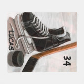 DOUANNAAM ICE HOCKEY FLEECE BLANKET DEKEN (Voorkant (Horizontaal))