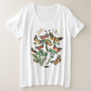 DOUANNAAM PLUS GROOTTE KATOEN T-SHIRT BUTTERFLY
