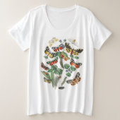 DOUANNAAM PLUS GROOTTE KATOEN T-SHIRT BUTTERFLY (Design voorkant)