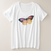 DOUANNAAM PLUS GROOTTE T SHIRT MET BUTTERFLES (Design voorkant)