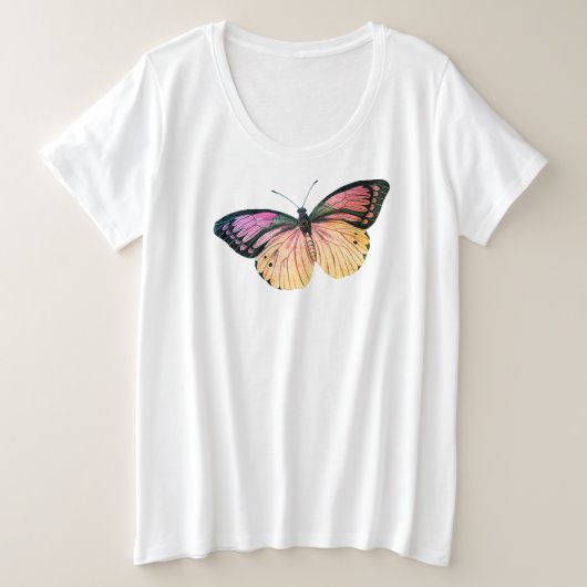 DOUANNAAM PLUS GROOTTE T SHIRT MET BUTTERFLES (Design voorkant)