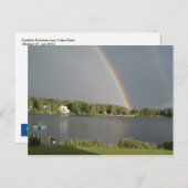Doubble Rainbow over Coles Pond Walden VT 20 juli Briefkaart (Voorkant / Achterkant)