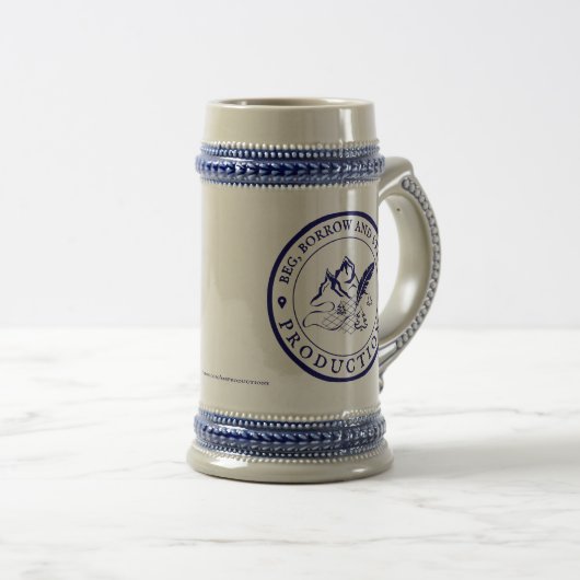 Doube logo BBSPproductions Beer Stein Bierpul (Voorkant rechts)
