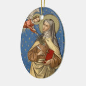 Double Afbeelding St. Teresa of Avila (SAU 28) Ova Keramisch Ornament (Links)