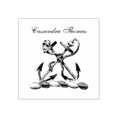 Double Anchor Heraldic Crest Emblem Faux Gold Rubberstempel (Afrduk)
