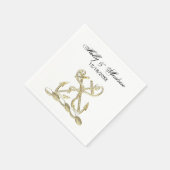 Double Anchor Heraldic Crest Emblem Faux Gold Servet (Hoek)