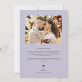 Double Arch Lila trouwfoto Bedankkaart (Achterkant)