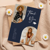 Double Arch Navy Blauw Afstuderen Foto Dank u Bedankkaart