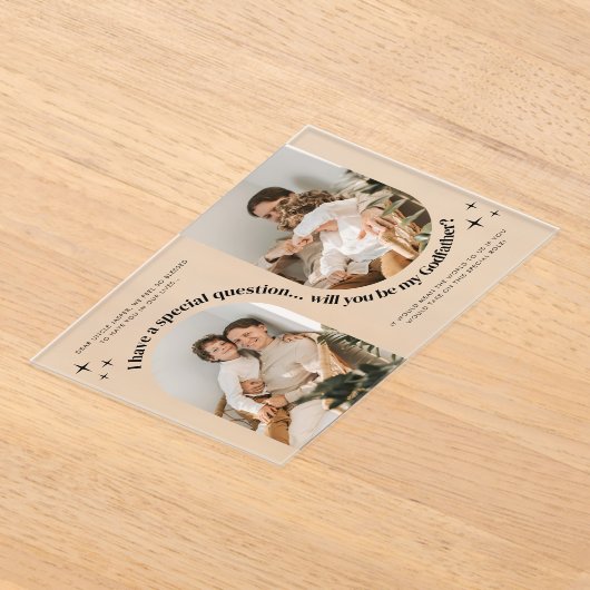 Double Arch Photo Godfather Proposal Acryl Uitnodigingen (Laagn)