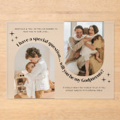 Double Arch Photo Godparents Proposal Acryl Uitnodigingen (Voorkant)