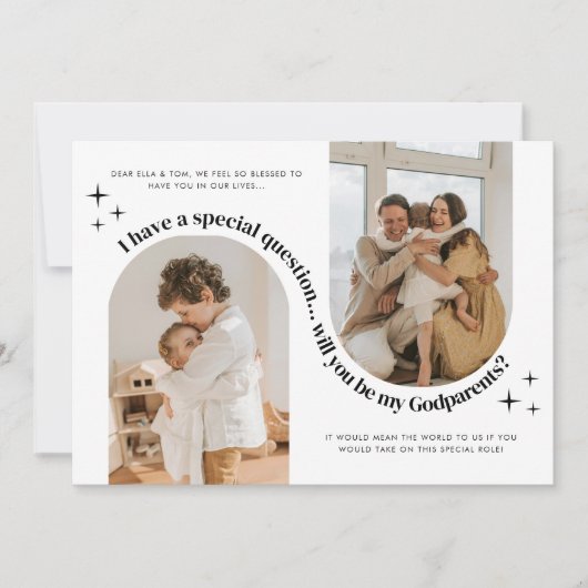 Double Arch Photo Godparents Proposal Kaart (Voorkant)