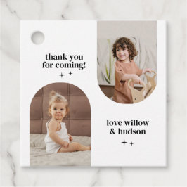 Double Arch Photo Joint Verjaardag Papier Bedankjes Labels