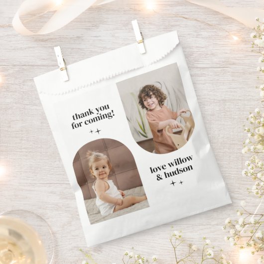 Double Arch Photo Joint Verjaardag Papier Bedankzakje (Geknipt)