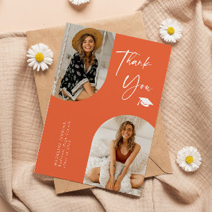 Double Arch Sinaasappel Afstuderen Foto Dank u Bedankkaart