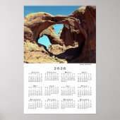 Double Arch woestijn landschap 2026 kalender Poster (Voorkant)