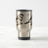 Double-barred finch bird cartoon illustration  reisbeker (Center)