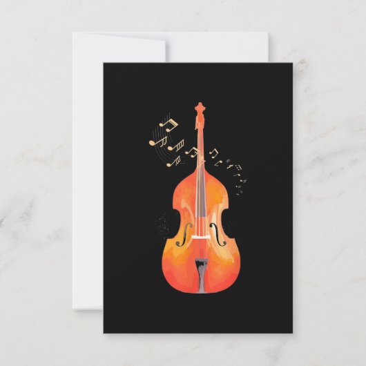 Double Bass Art Classical Music Jazz Kaart (Voorkant)