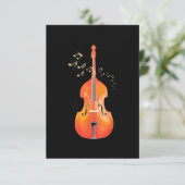 Double Bass Art Classical Music Jazz Kaart (Staand voorkant)