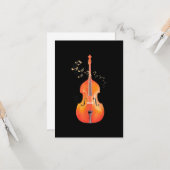 Double Bass Art Classical Music Jazz Kaart (Voorkant / Achterkant in situ)