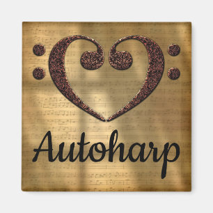 Double Bass Clef Heart Autoharp Magneet