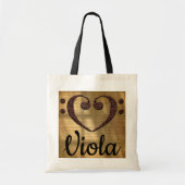 Double Bass Clef Heart Viola Tote Bag (Voorkant)