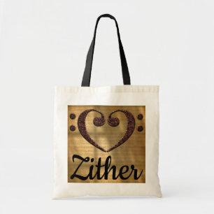 Double Bass Clef Heart Zor Tote Bag