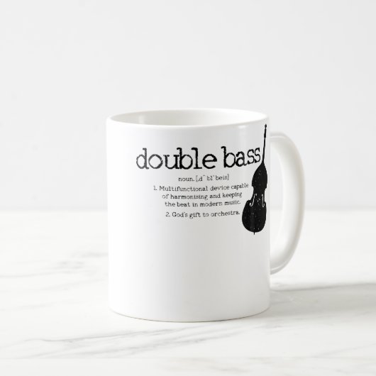 Double Bass Definition Player Orchestra Bassist Fu Koffiemok (Voorkant rechts)