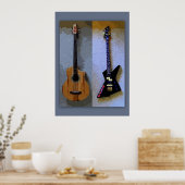 Double Bass Guitars Art Poster (Keuken)