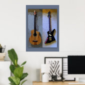 Double Bass Guitars Art Poster (Thuiskantoor)