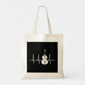 Double Bass Heartbeat Funny Jazz Day Music Install Tote Bag (Achterkant)