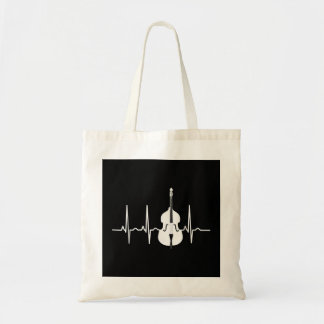 Double Bass Heartbeat Funny Jazz Day Music Install Tote Bag