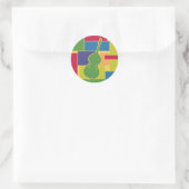 Double Bass Kleurblokken Sticker (Tas)