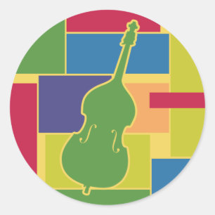 Double Bass Kleurblokken Sticker
