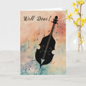 Double Bass Performance Gefeliciteerd Waterverf Kaart (Gele Bloem)