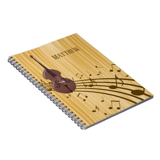 Double Bass String Instrument (medium) Spiral Notitieboek (Rechterzijde)