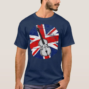 Double Bass UK Flag Bassist Britse muzikant T-shirt
