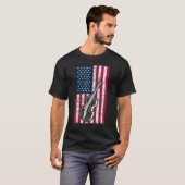 Double Bass US Flag Patriotic Double Bass Player T-shirt (Voorkant volledig)