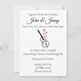 Double Bass Wedding Invitation Bassist Muzikanten Kaart
