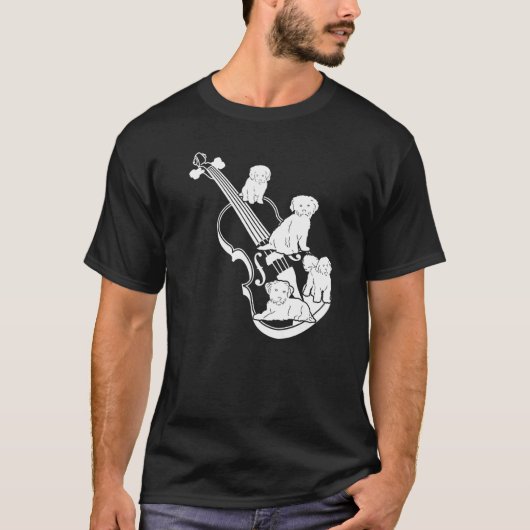 Double Bassist Double Bass with Dogs Premium T-shirt (Voorkant)