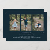 Double Birthday Kids Photo Collage Joint Party Kaart (Voorkant / Achterkant)