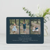 Double Birthday Kids Photo Collage Joint Party Kaart (Staand voorkant)