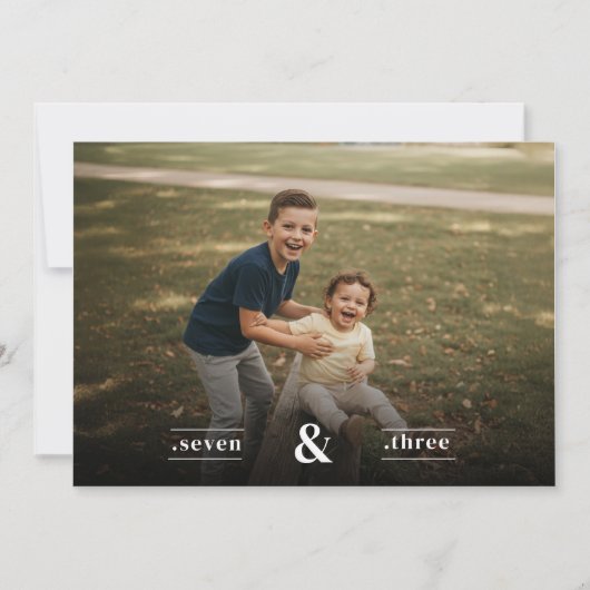 Double Birthday Two Kids Photo Party Celebration Kaart (Voorkant)