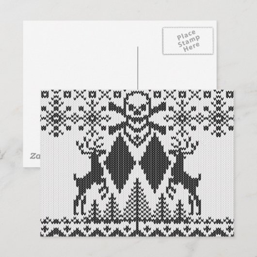 Double Black Diamond Crossbones Ugly Sweater Style Briefkaart (Voorkant / Achterkant)